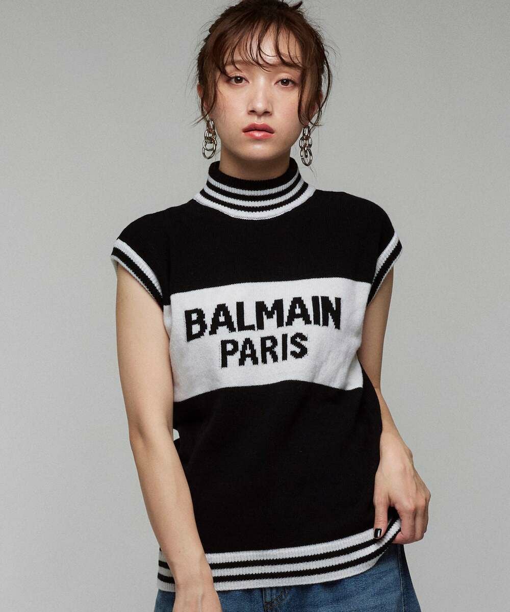 【新品タグ付き】BALMAIN（バルマン） バイカラーデザイン タンクトップ BALMAIN(バルマン) タンクトップ(レディース) - ブランド通販のBUYMA