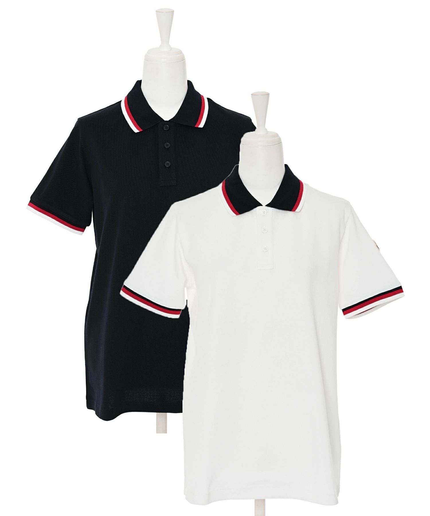 モンクレールホワイト ポロシャツ 襟に赤紺ストライプ✨ MONCLER KIDSラインポロシャツ | Narcissus WEB STORE