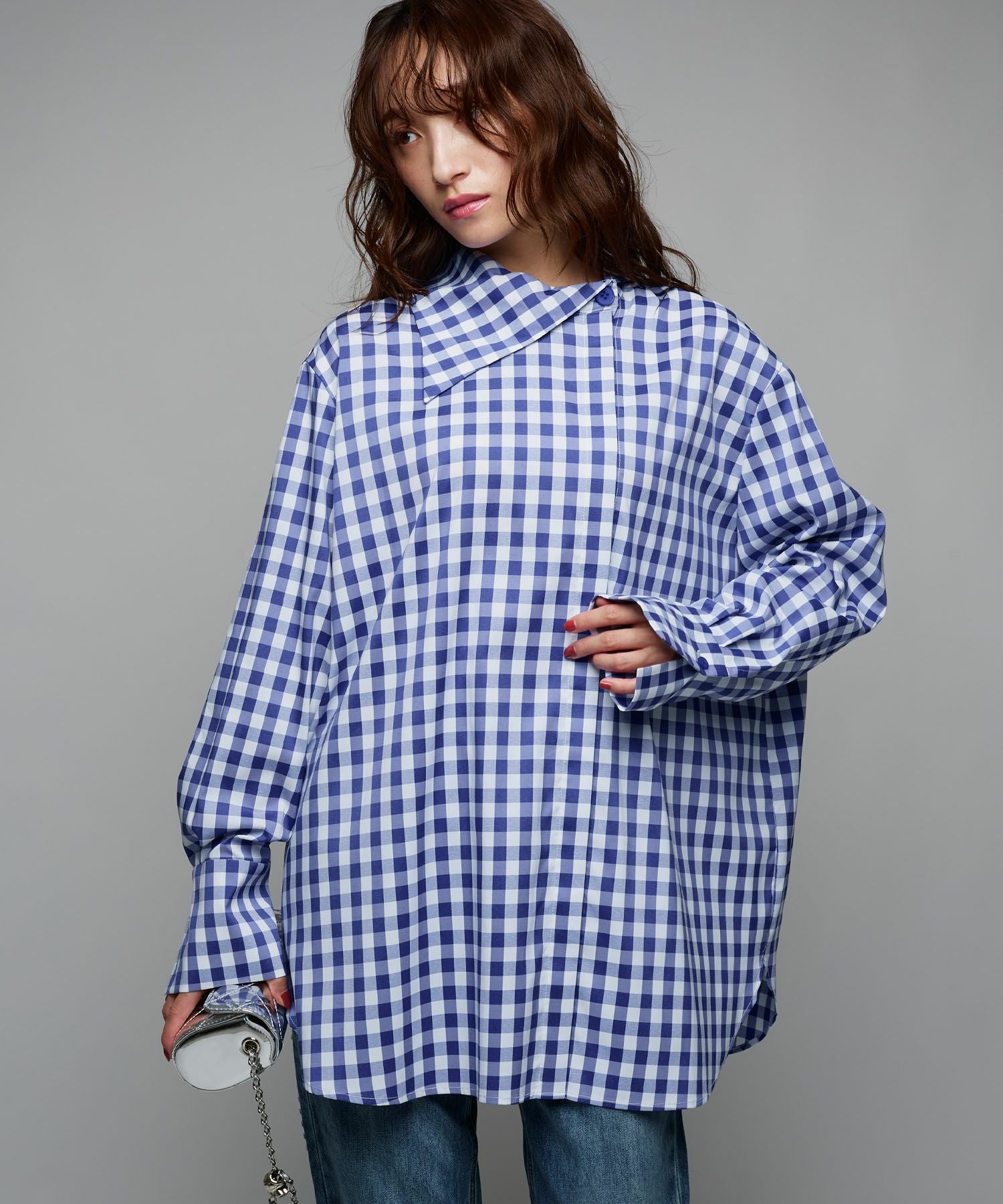 ナルシス/チェックペプラム Narcissusデザインチェックシャツ | Narcissus WEB STORE