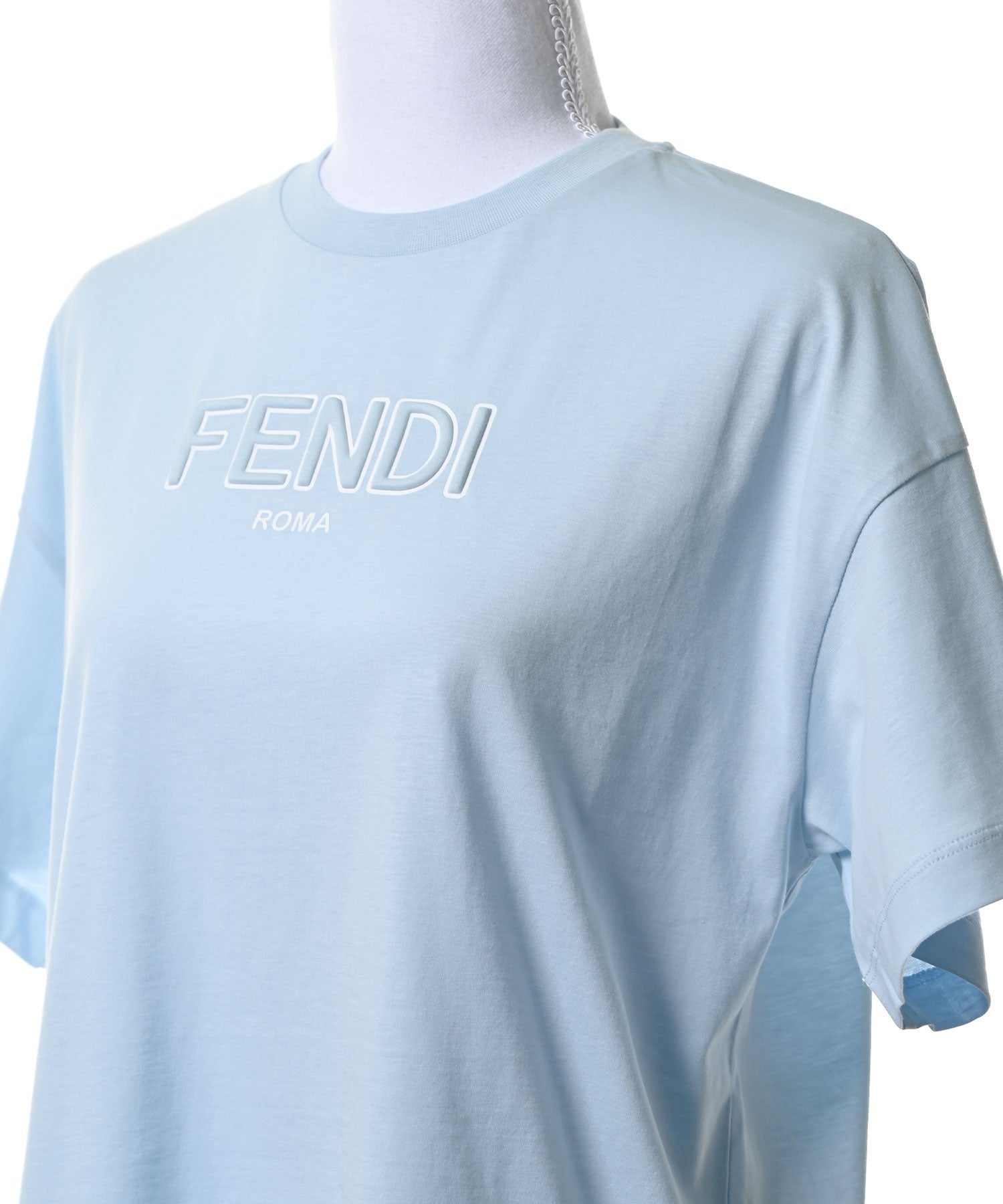 FENDI フェンディ ロゴ 水色 Tシャツ オシャレデザイン FENDI KIDSロゴTシャツ