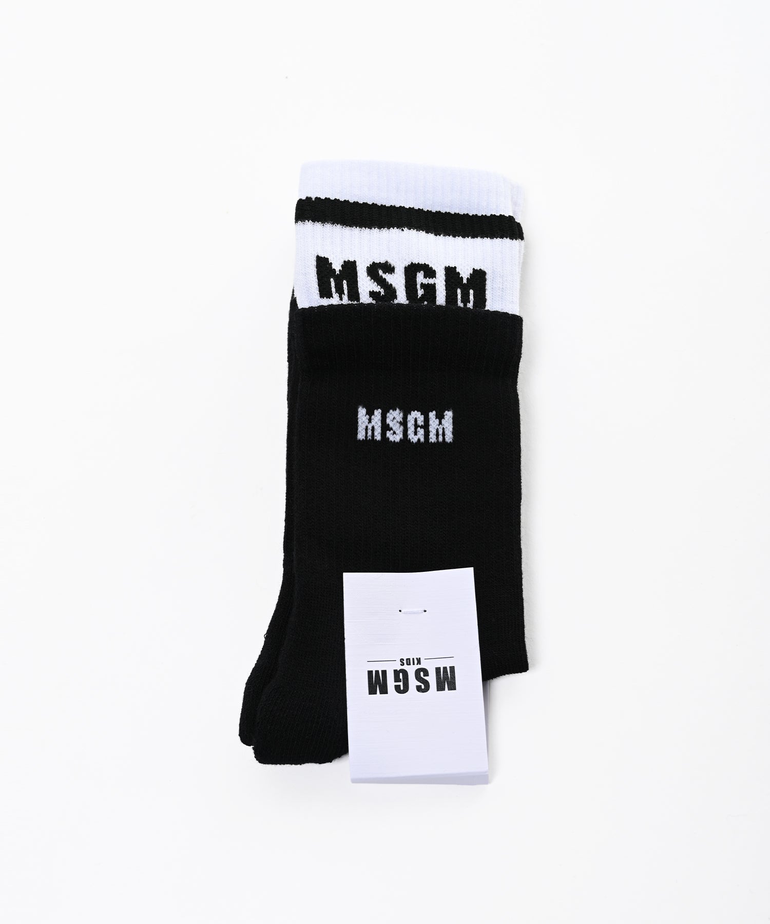 MSGM ソックススニーカー ブーツ 黒 キッズ MSGM KIDSロゴソックス