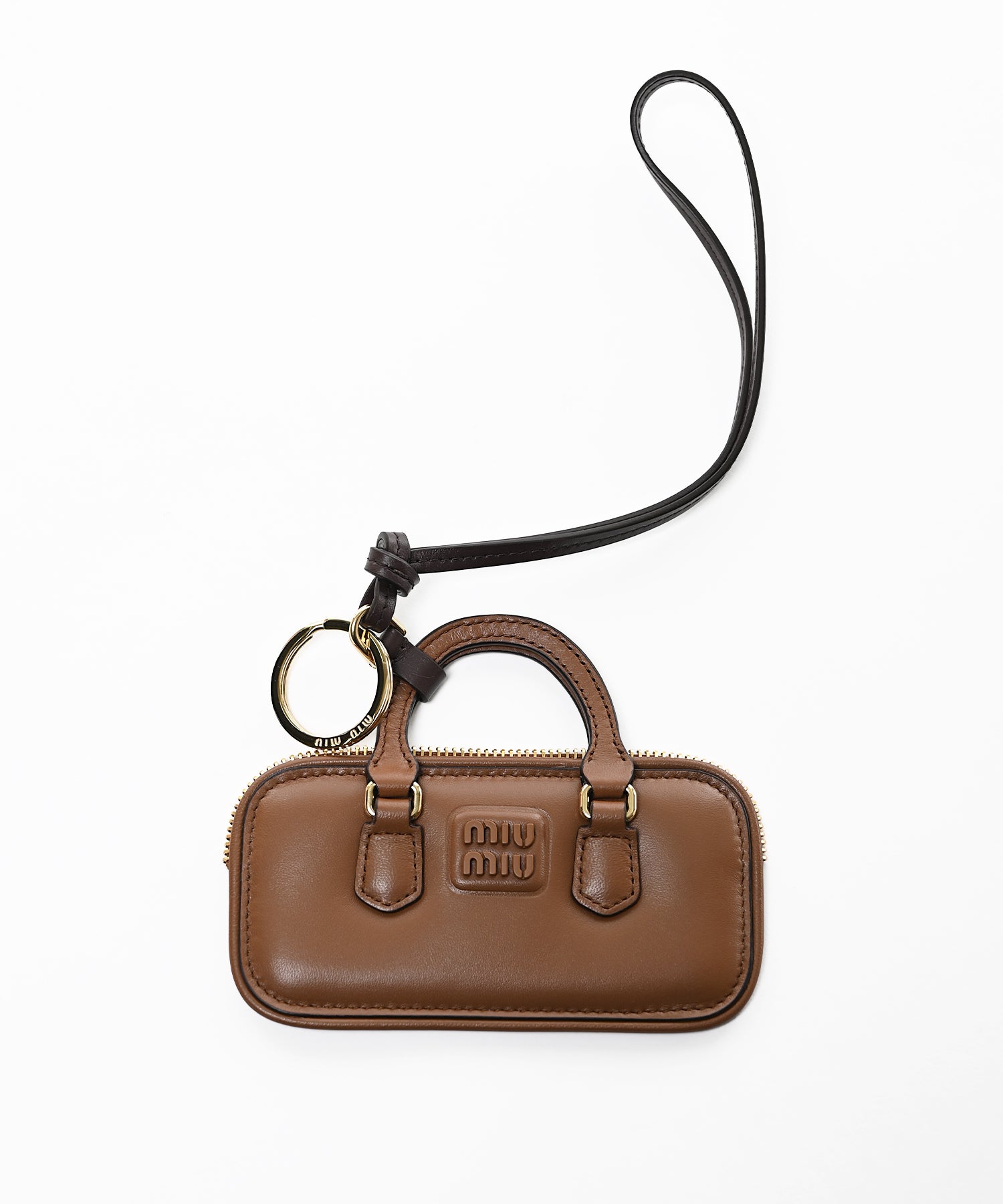 MIUMIUレザーバッグチャーム