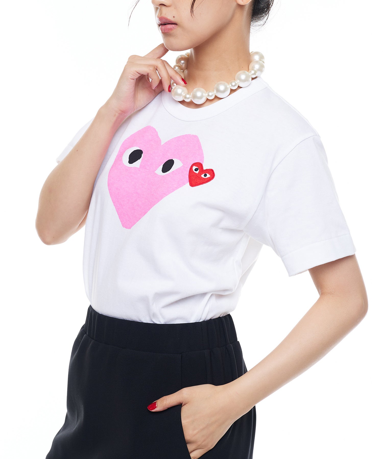 PLAY COMME des GARCONS WOMANダブルハートTシャツ