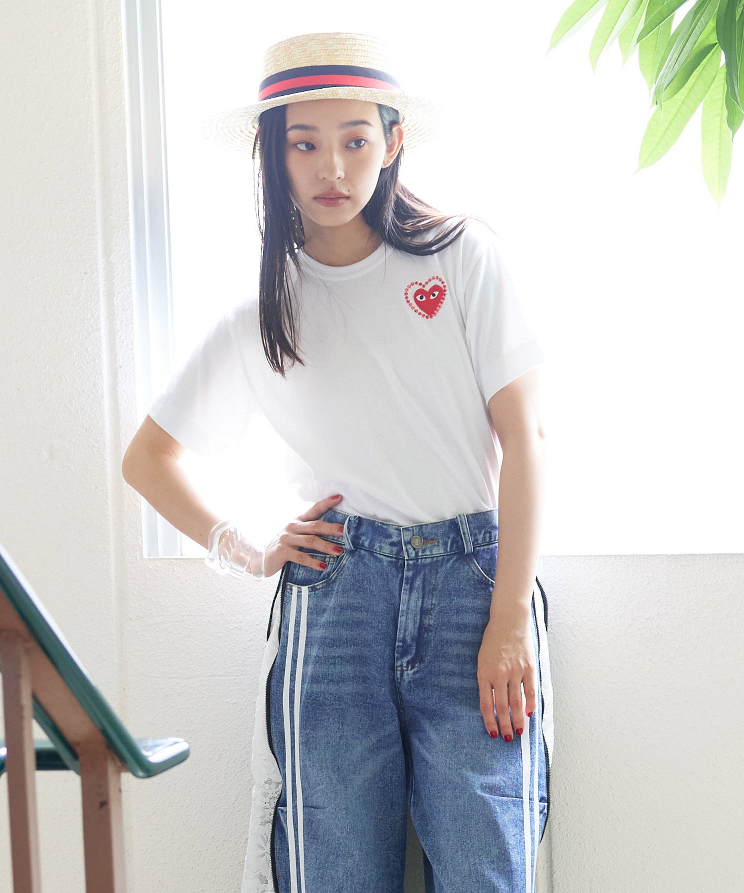 PLAY COMME des GARCONS WOMANストーンハートTシャツ